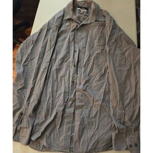 Vito Rufolo Long‎ Sleeve Button Down Men's 16.5 34/35 Gray Shirt 100% Cotton